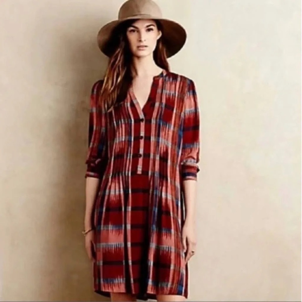 Anthropologie Tylho Sao Paulo Plaid Tunic Dress